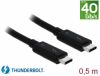 Delock Thunderbolt 3 (40 Gb/s) USB-C™-kabel (hane) > hane passiv 0,5 m 5 A svart#3