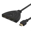 DELTACO HDMI Pigtail Switch, auto/manu HDMI-switch, tre  till en, sv#1