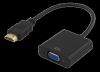 Adapter HDMI till VGA+3,5mm audio, Deltaco, 0,2m - Svart