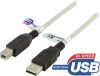 USB 2.0-kabel A ha till B ha, 1 meter - Beige
