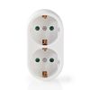 Stickkontakt Splitter Jordad Kontakt Vit#1