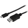 USB-C till DisplayPort-kabel, 4K/3D, 1,8 meter - Svart