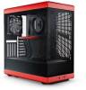 Hyte Y40 Red Miditower, ATX, Panoramic Glass, inkl. PCIe 4.0 riser - Svart/Röd#1