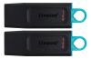 64 GB Kingston DataTraveler Exodia M, USB 3.2, Svart/Blå, 2-pack
