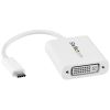Adapter USB-C till DVI, 1080p, 14 cm - Vit