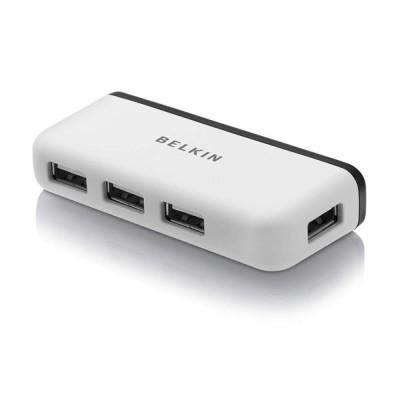 USB 2.0-hub Belkin Travel Hub, 4xUSB 2.0 - Vit/svart#2